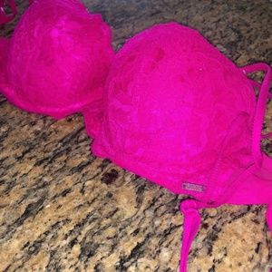 PINK Victoria's Secret Pink Lace Push Up Bra 32C